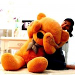 5 Feet Golden Brown Big Smile Bow Teddy Bear